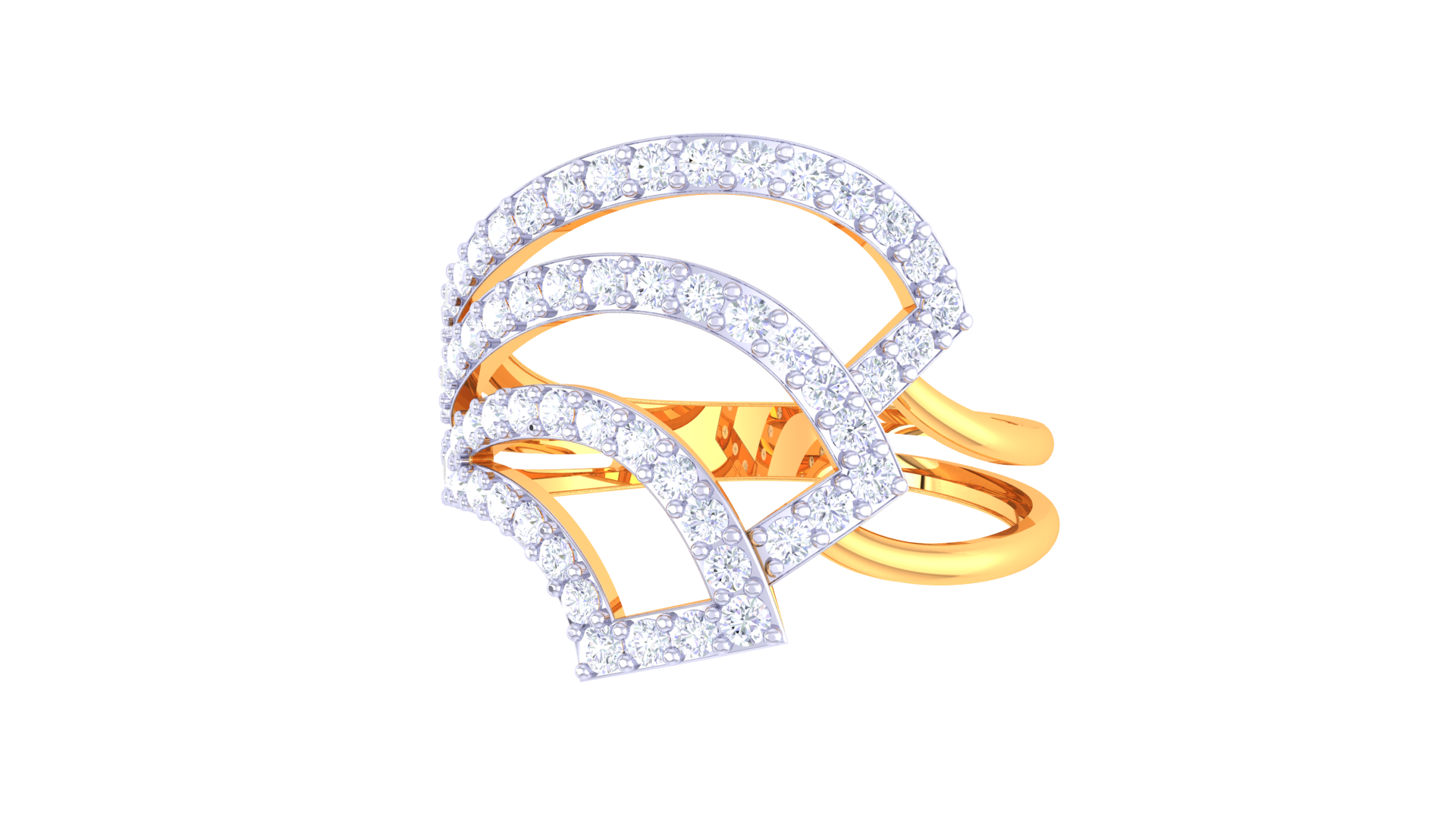 Elegant Triple Arc Statement Ring
