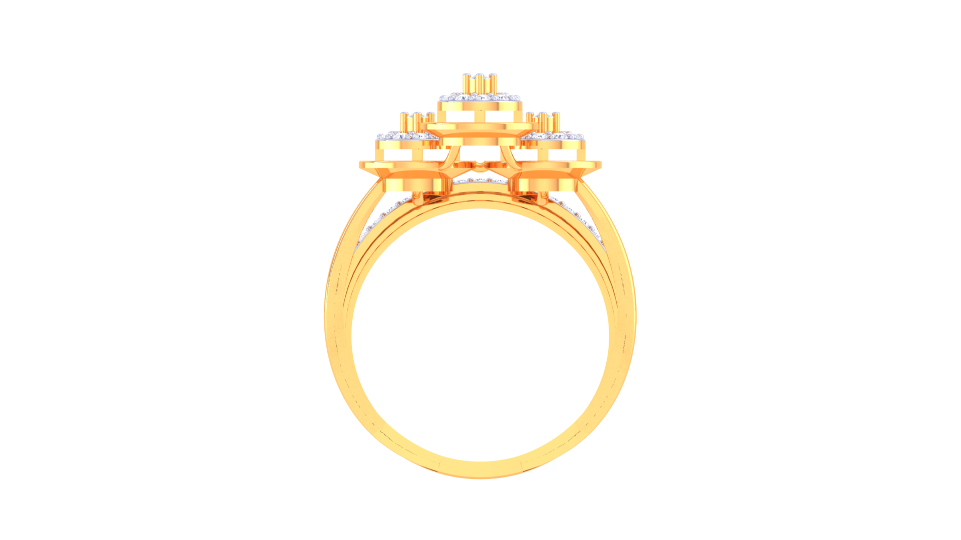 Triple Halo Shimmer Band Ring