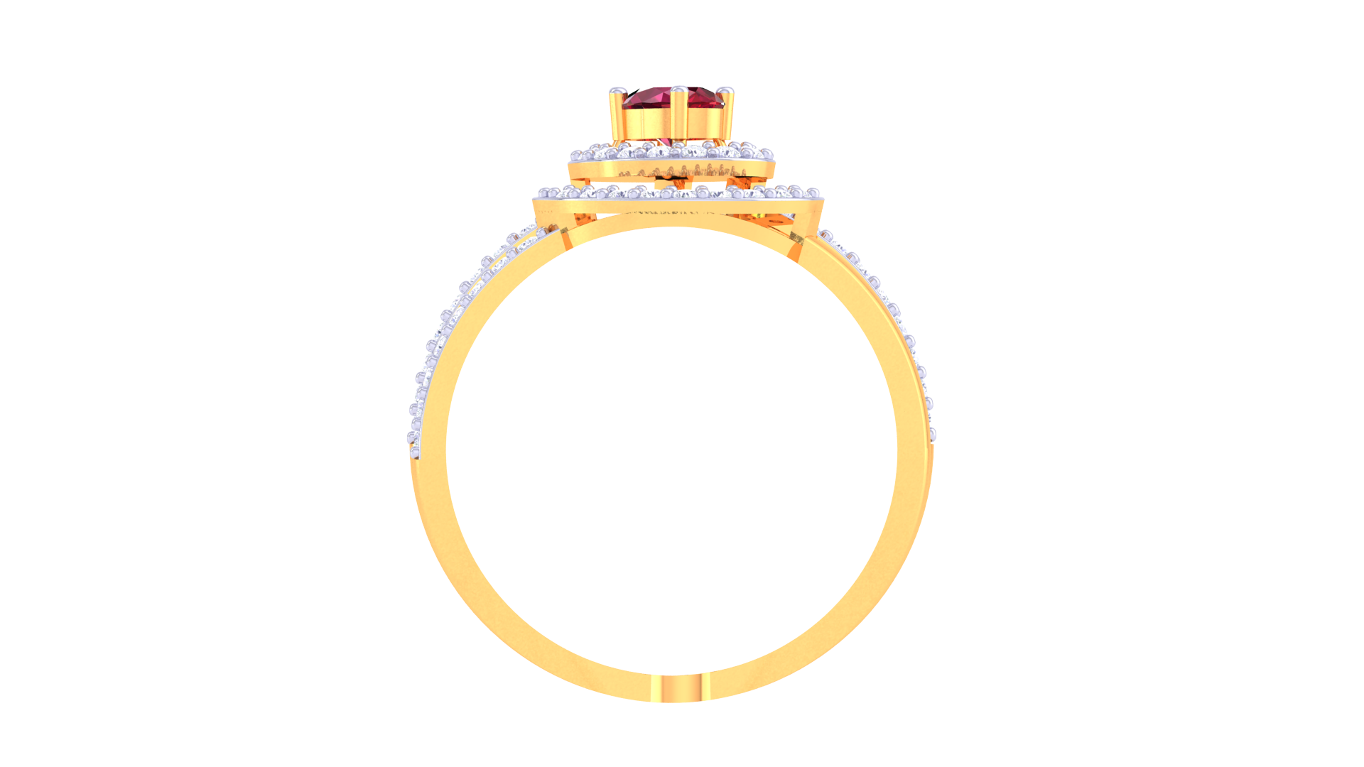 Ruby Embrace Halo Designer Ring