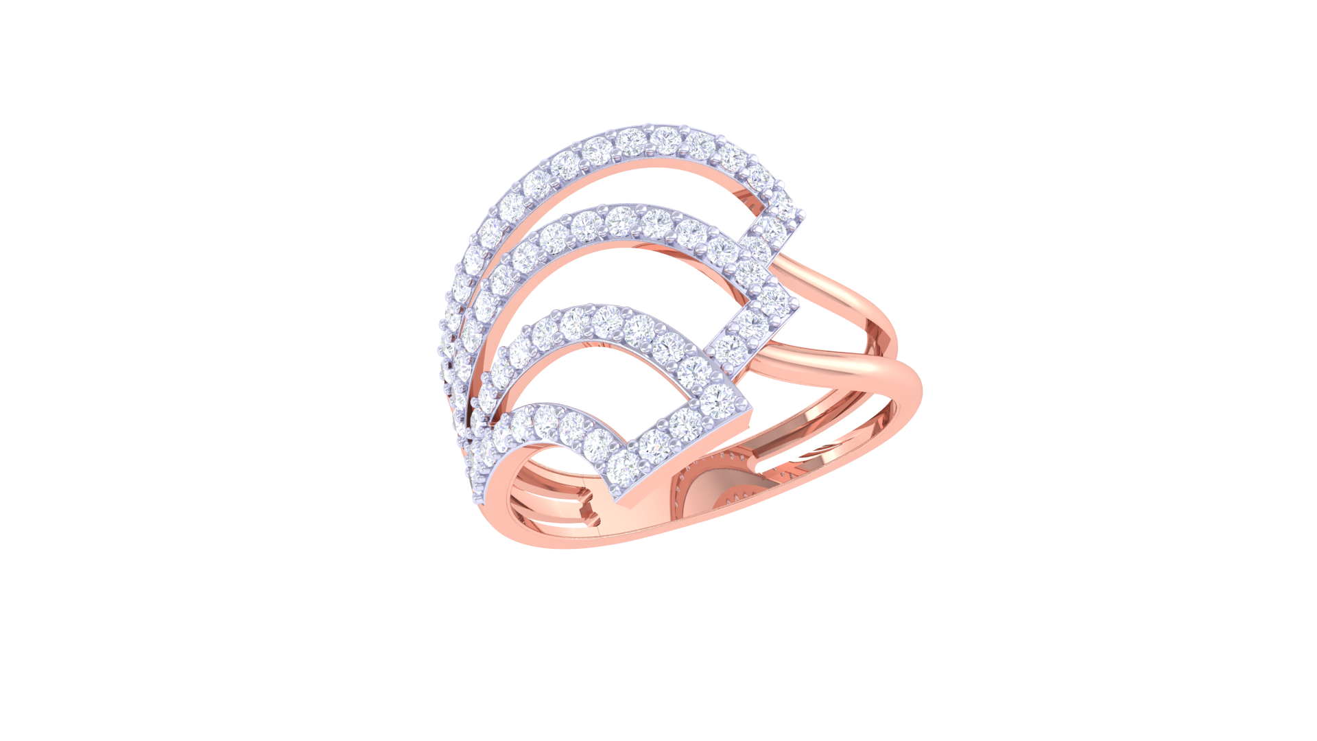 Elegant Triple Arc Statement Ring