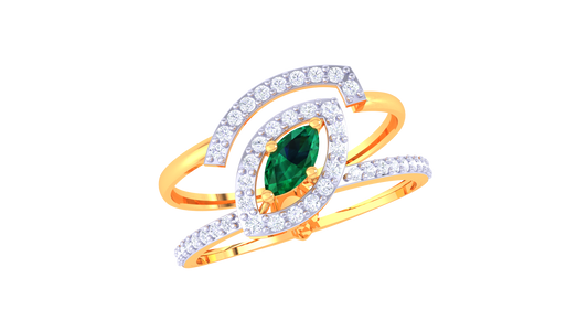 Emerald Crown Dual Shank Ring