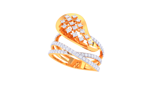 Radiant Dewdrop Multirow Band Ring