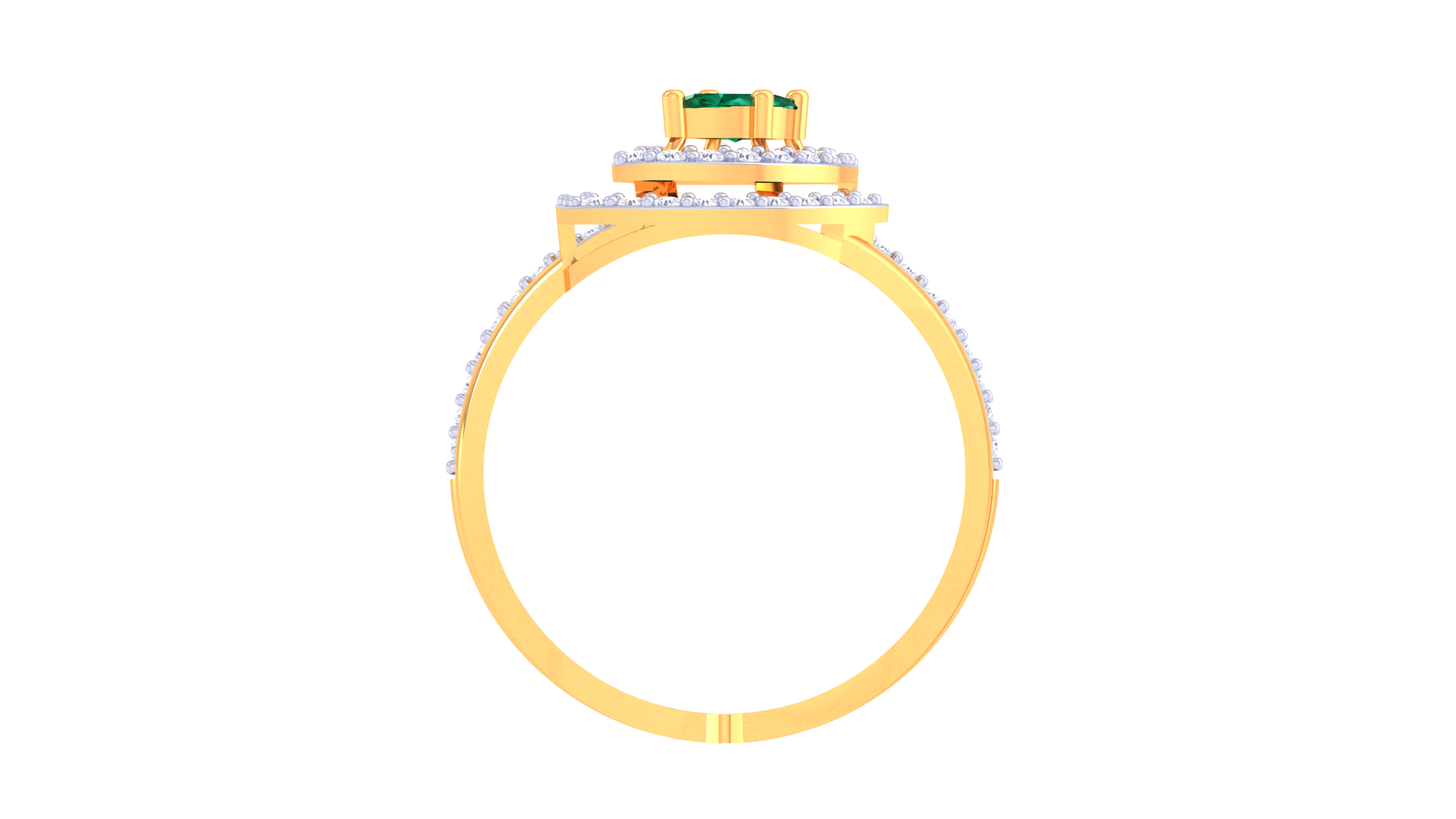 Emerald Crown Dual Shank Ring