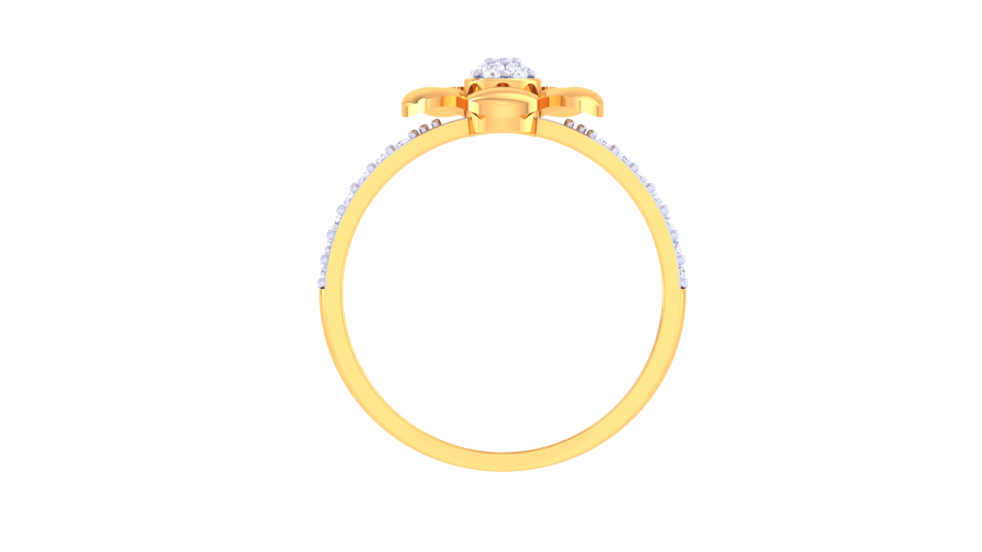 Five Petal Diamond Blossom Ring