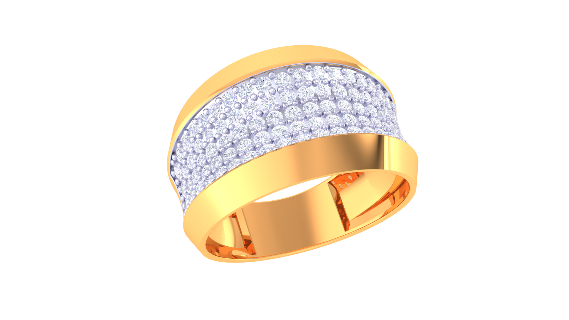 Modern Stripe Sparkle Designer Ring