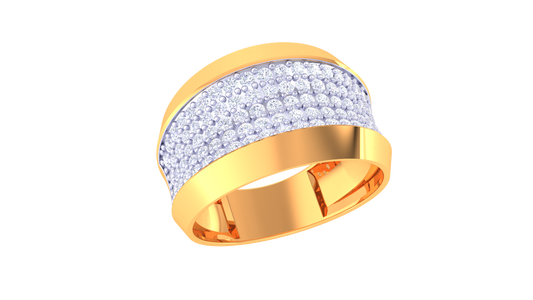 Modern Stripe Sparkle Designer Ring