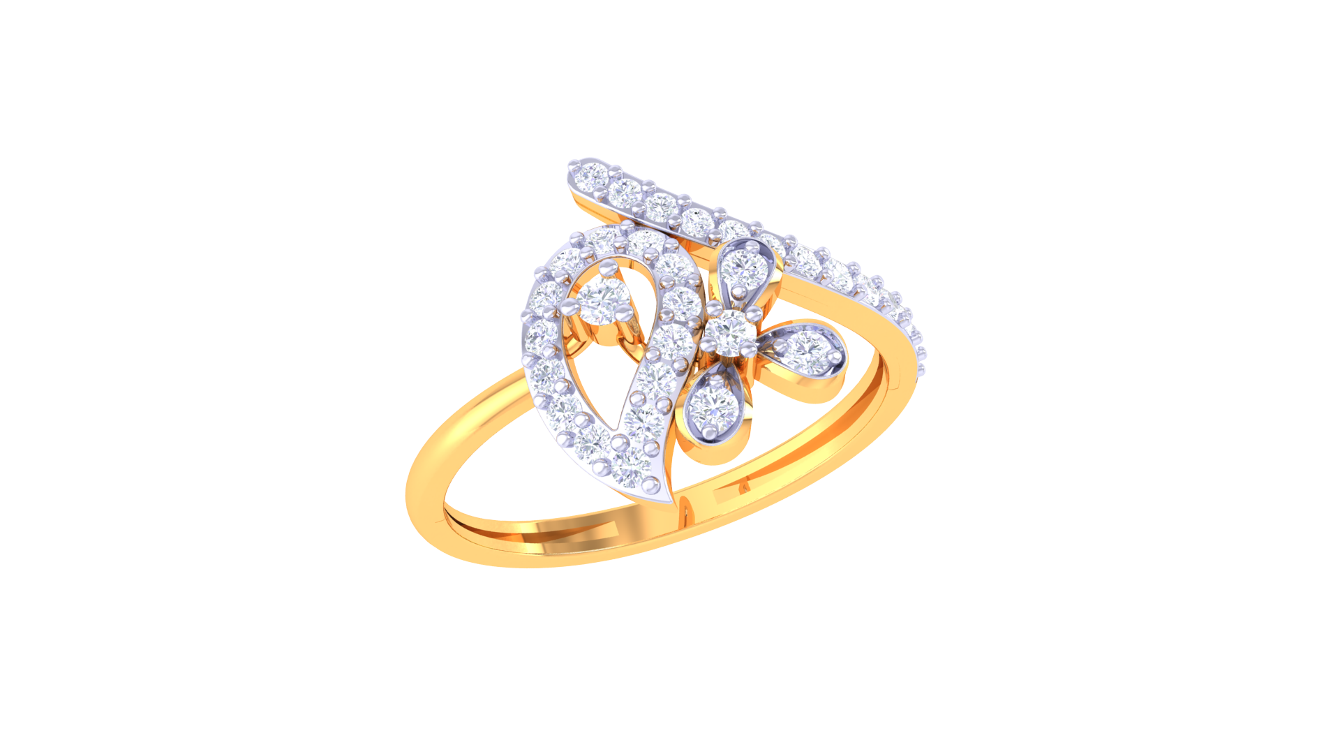 Cursive Sparkle Diamond Accent Ring