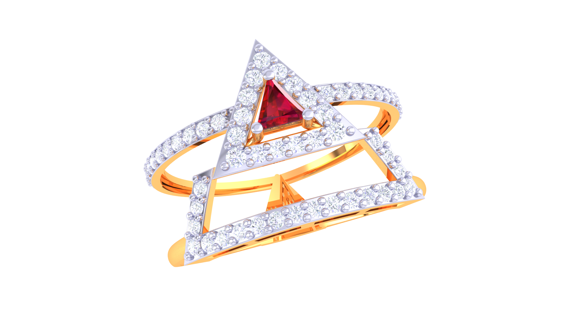Triangular Luxe Statement Band Ring