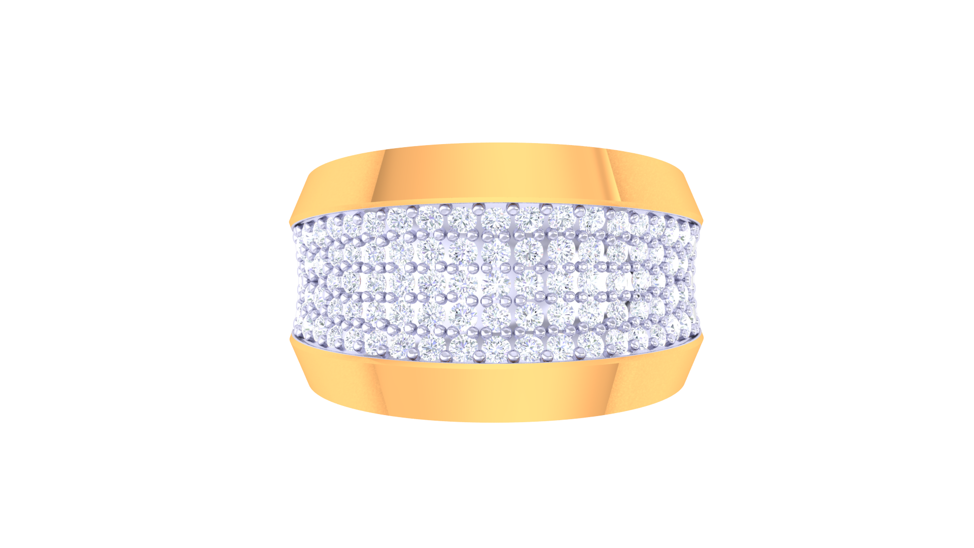 Modern Stripe Sparkle Designer Ring