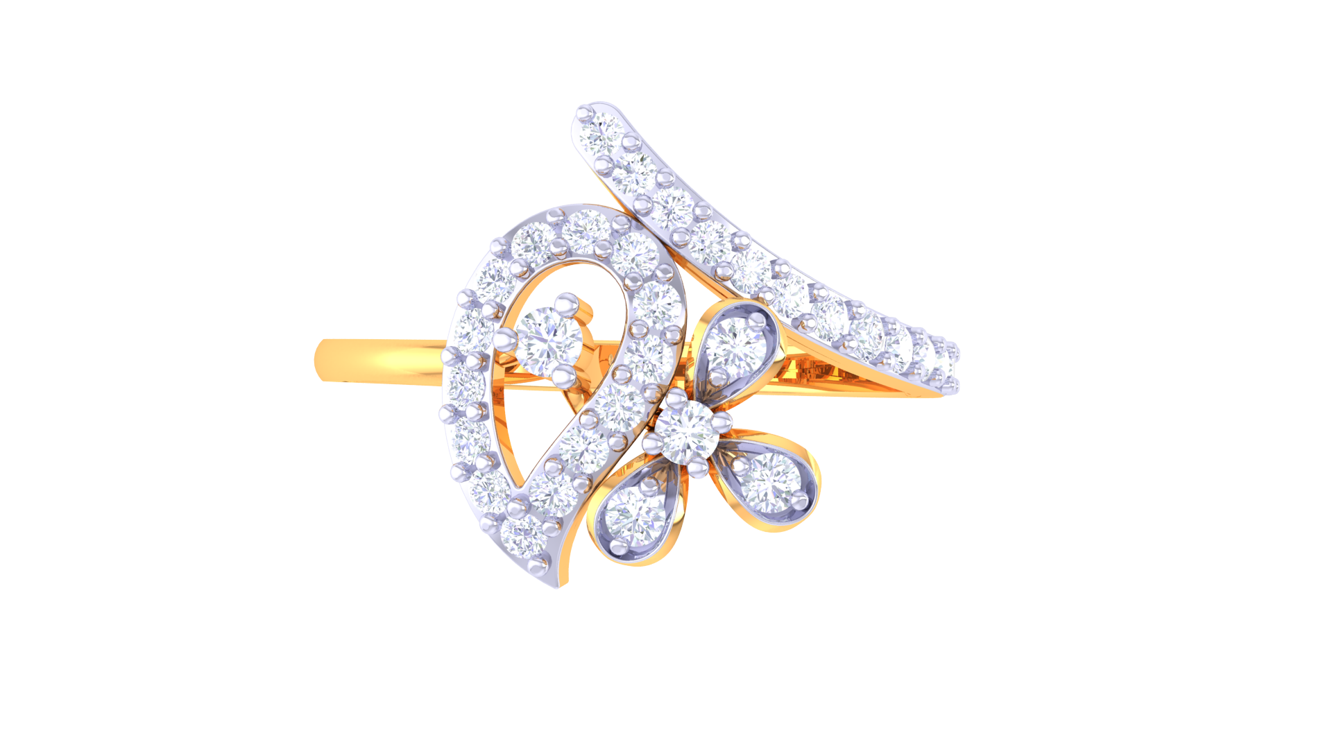 Cursive Sparkle Diamond Accent Ring