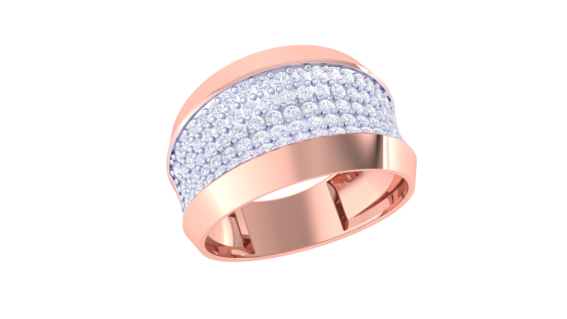 Modern Stripe Sparkle Designer Ring