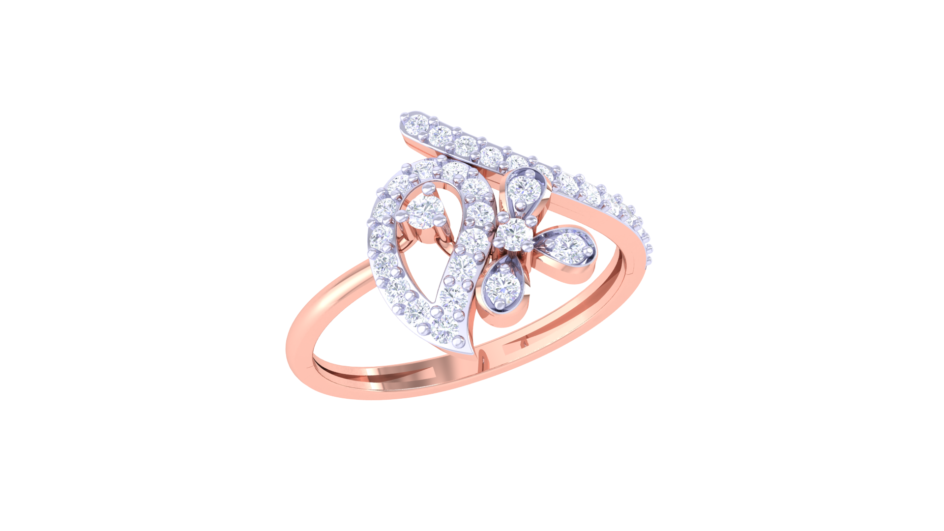 Cursive Sparkle Diamond Accent Ring