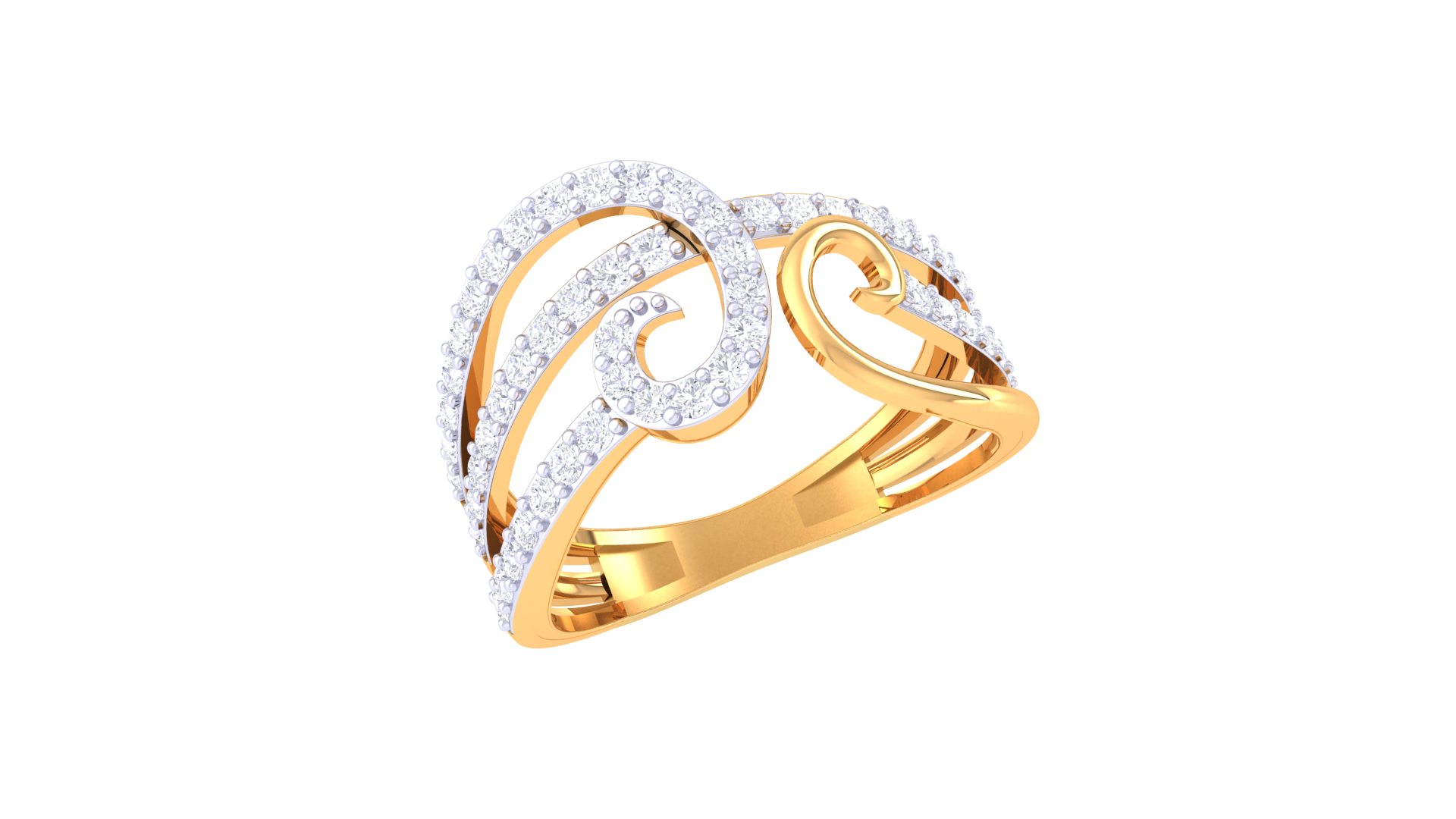 Curluxe Gleam Spiral Statement Ring