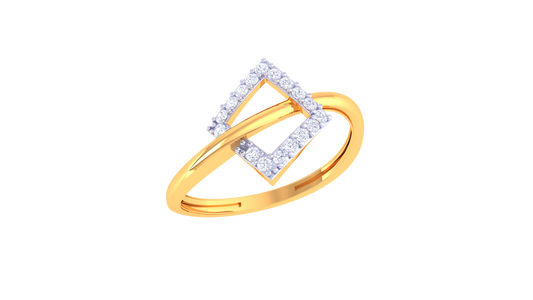 Overlapping Glamour Square Designer Ring