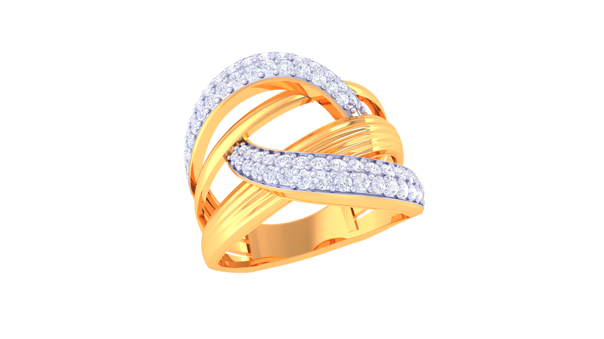 Shimmering Entwine Harmony Band Ring