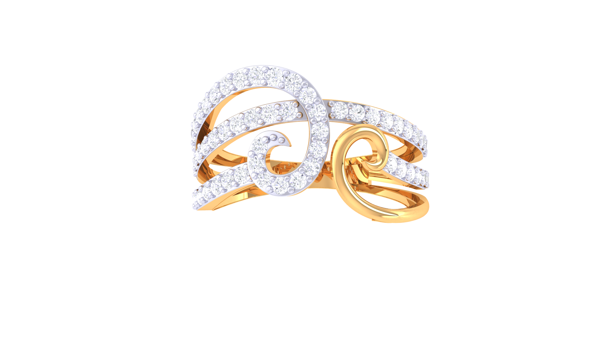 Curluxe Gleam Spiral Statement Ring