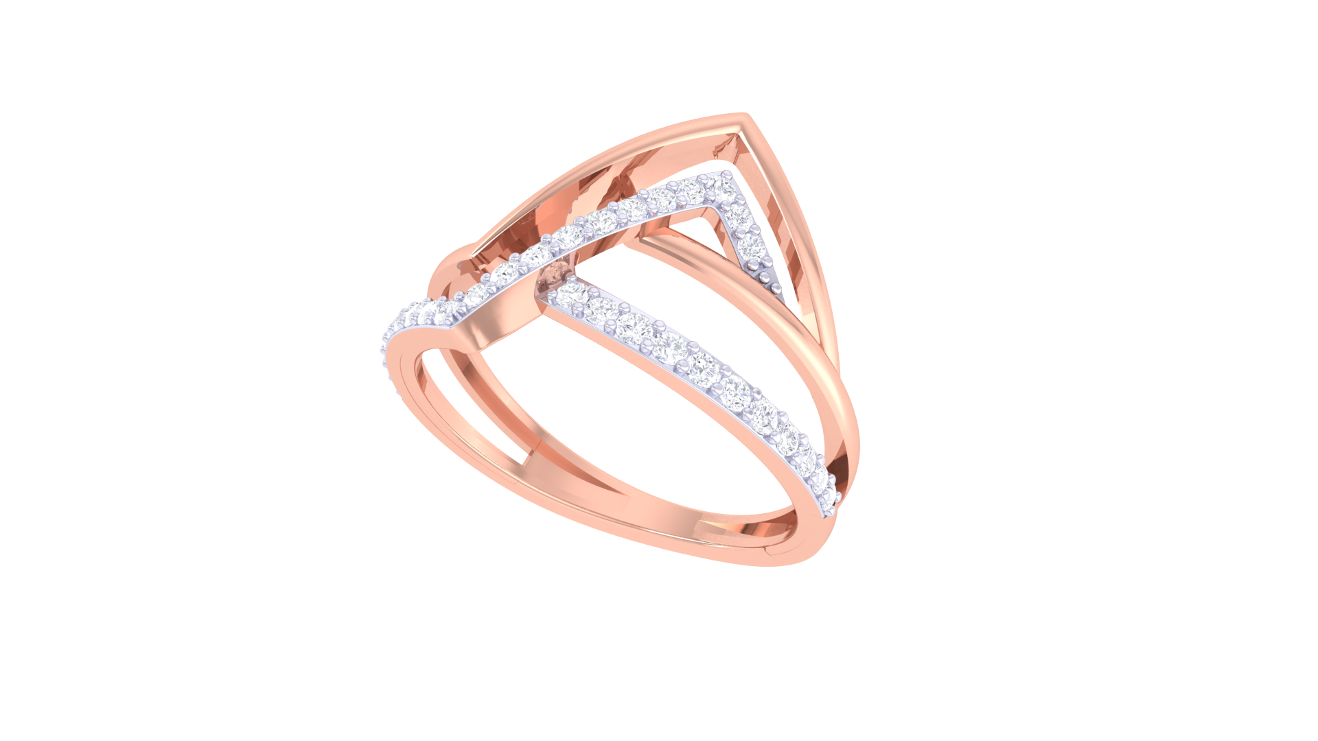 Facet Prism Pavé Gold Band