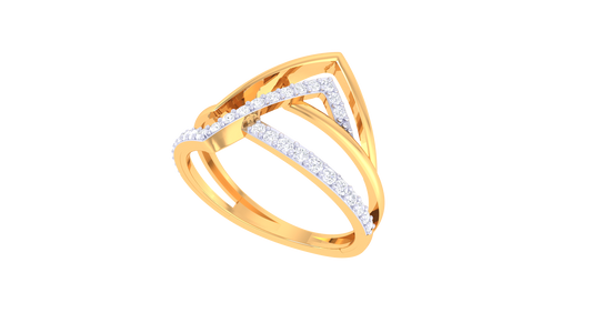 Facet Prism Pavé Gold Band