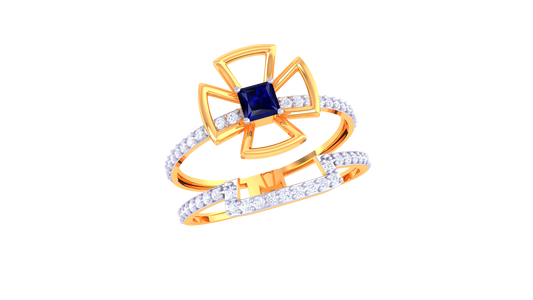 Regal Axis Sapphire Halo Ring