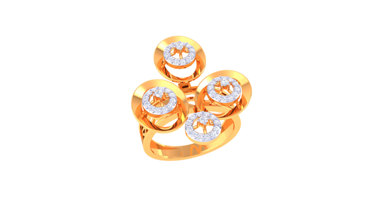 Triple Aura Cluster Diamond Ring