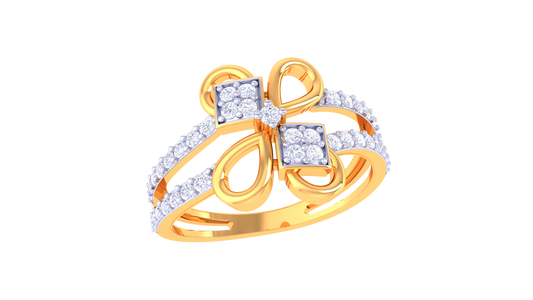 Golden Bowtie Cluster Designer Ring