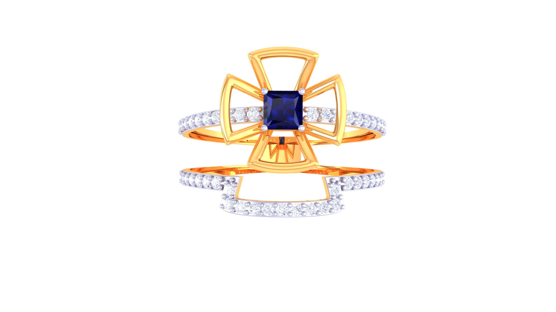 Regal Axis Sapphire Halo Ring
