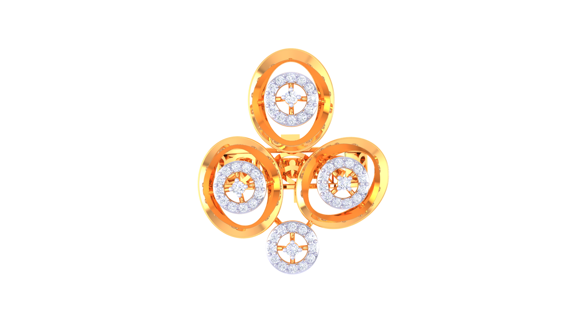 Triple Aura Cluster Diamond Ring