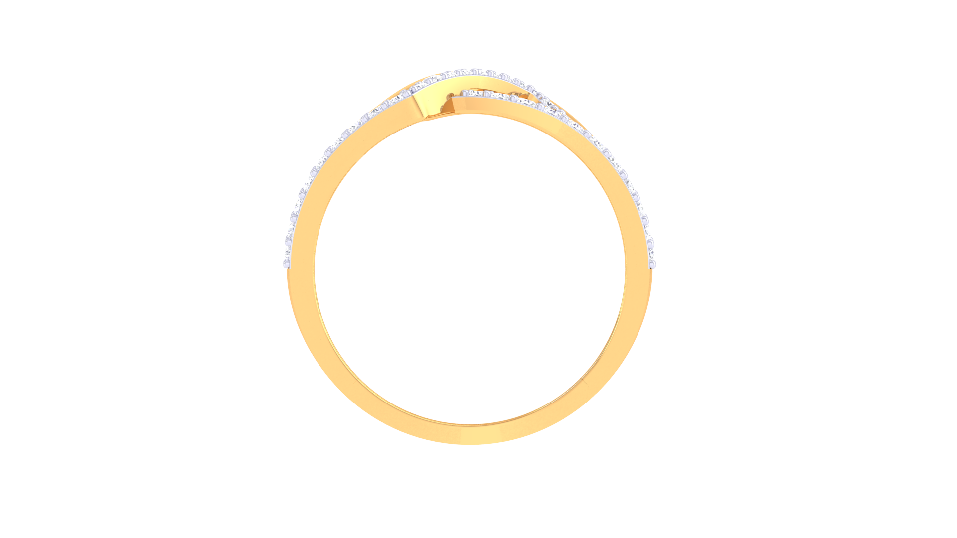 Facet Prism Pavé Gold Band
