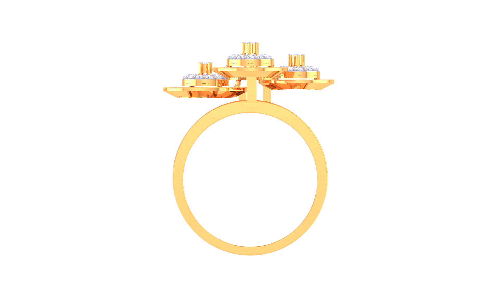 Triple Aura Cluster Diamond Ring