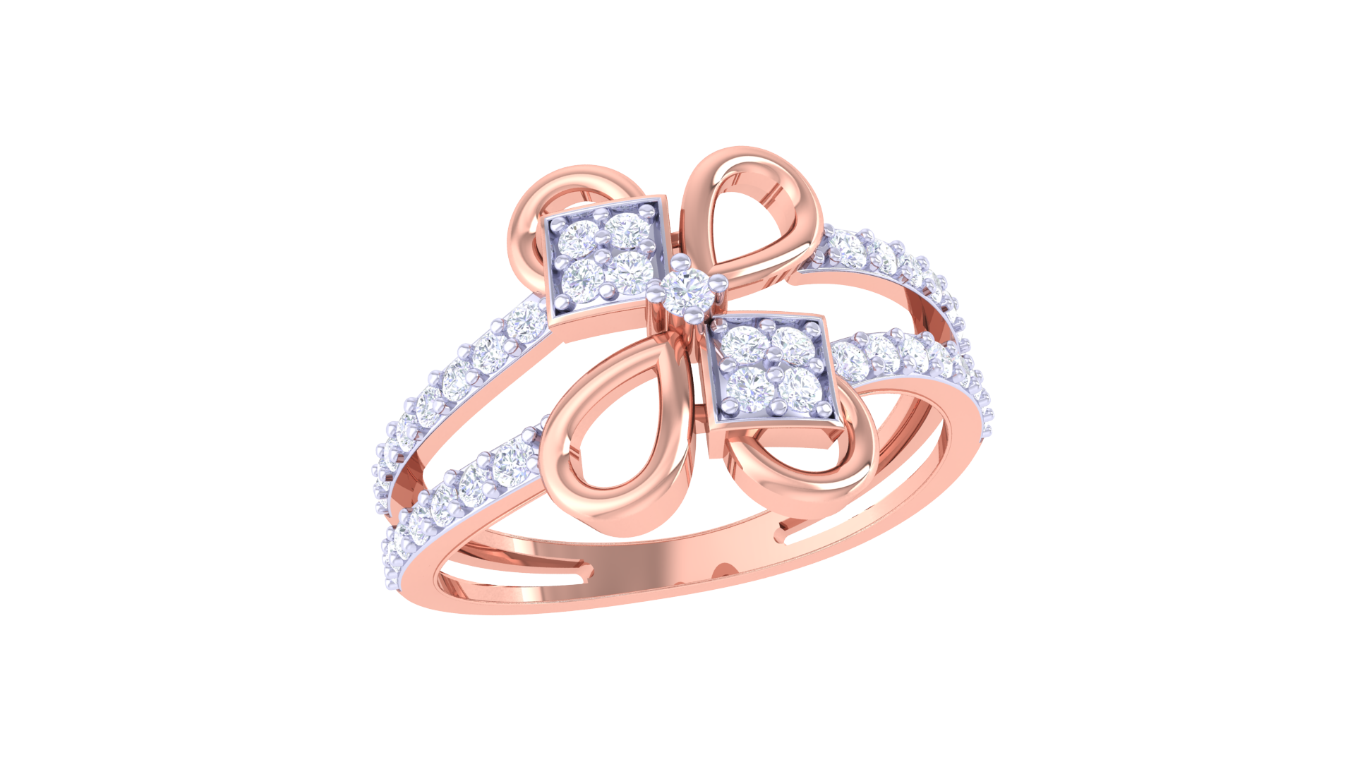 Golden Bowtie Cluster Designer Ring