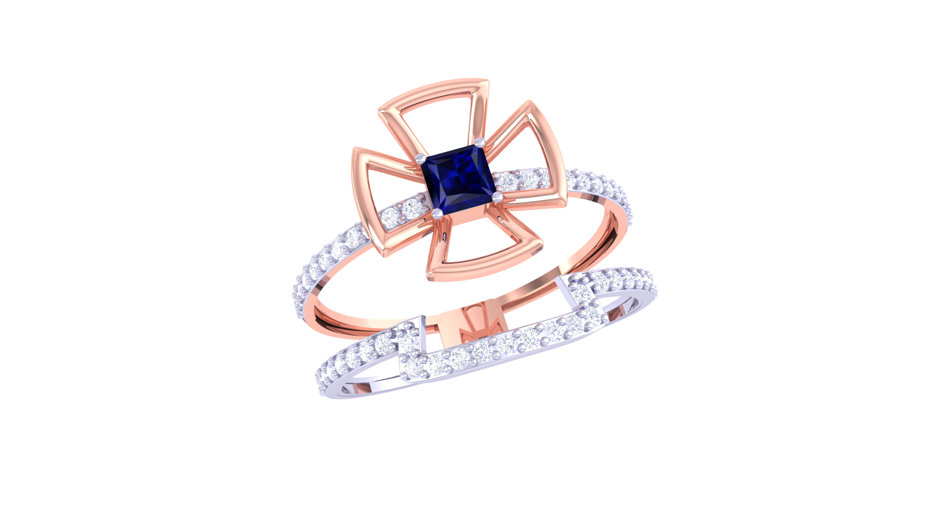 Regal Axis Sapphire Halo Ring