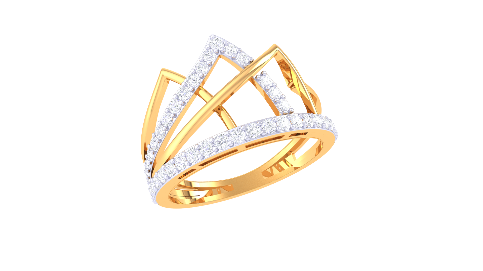 Matrix Gleam Multirow Designer Ring