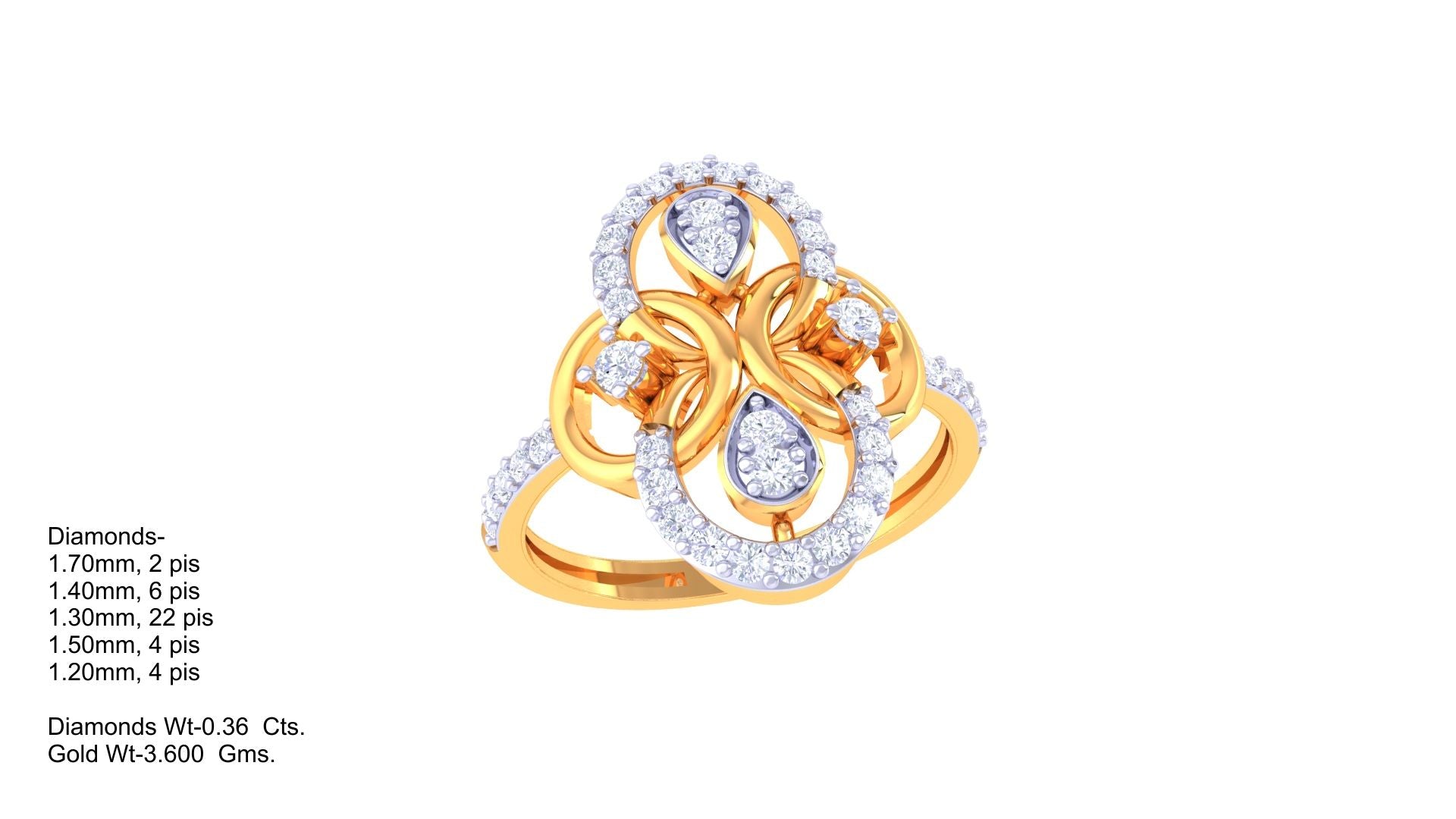 Pear and Round Harmony Statement Ring