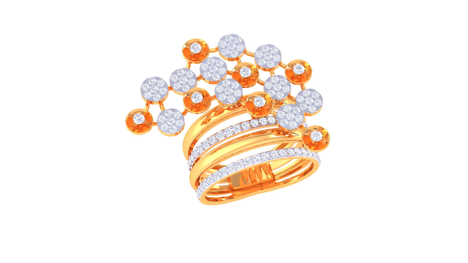 Amber Glow Harmony Cascade Ring