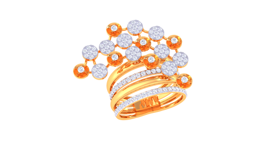 Amber Glow Harmony Cascade Ring