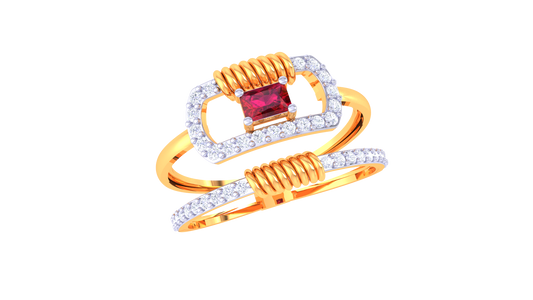 Regal Ruby Diamond Halo Ring