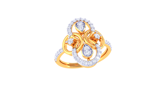 Pear and Round Harmony Statement Ring