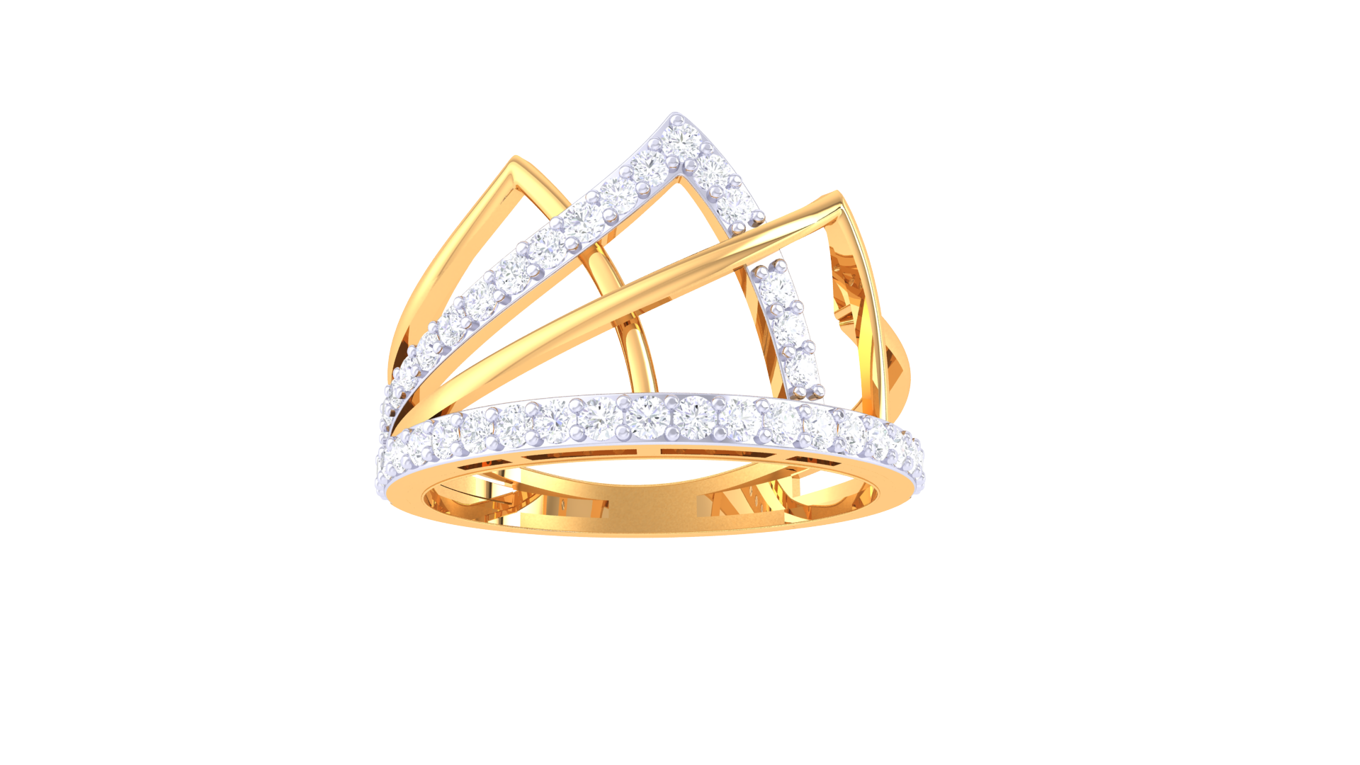 Matrix Gleam Multirow Designer Ring