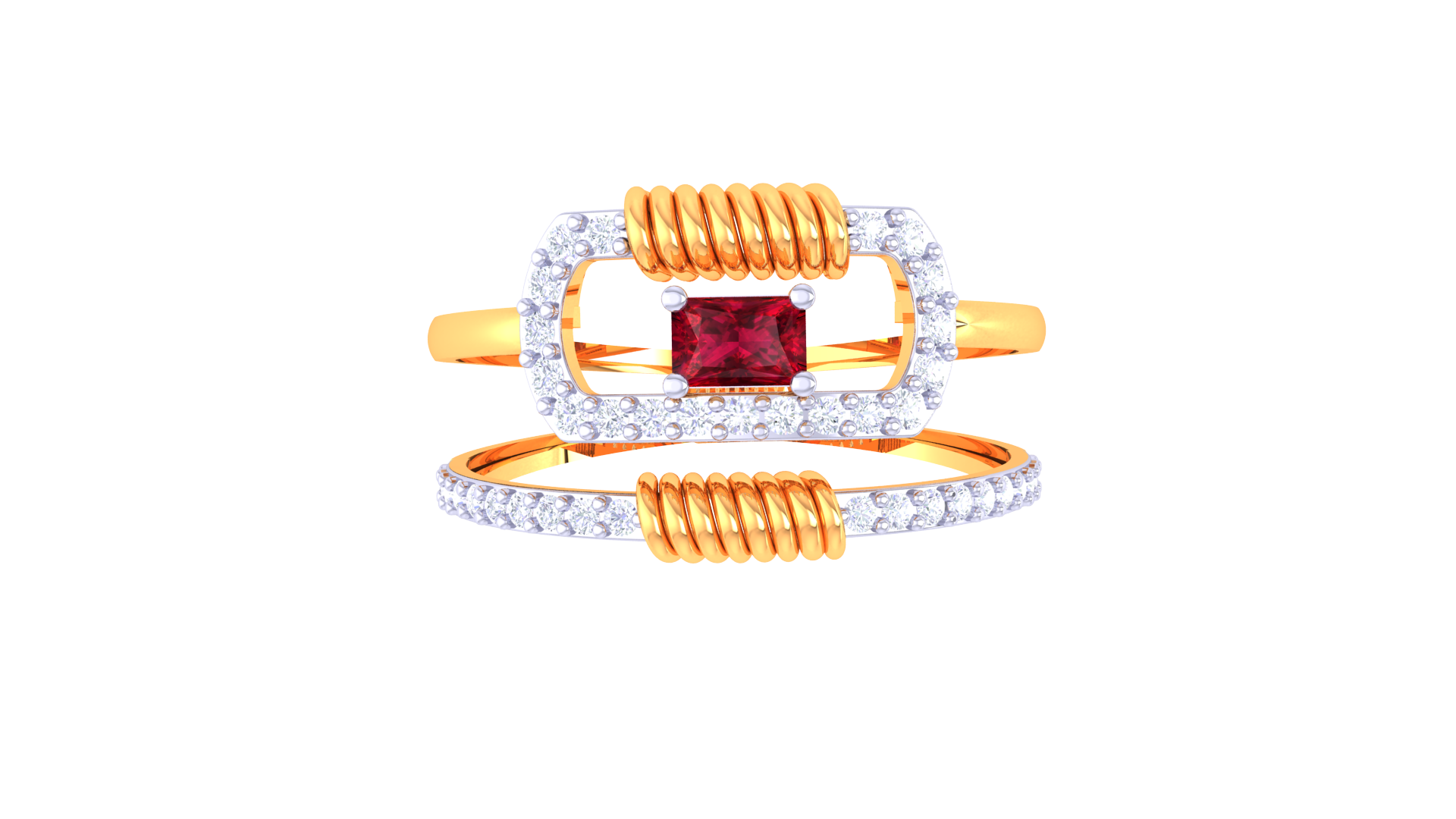 Regal Ruby Diamond Halo Ring