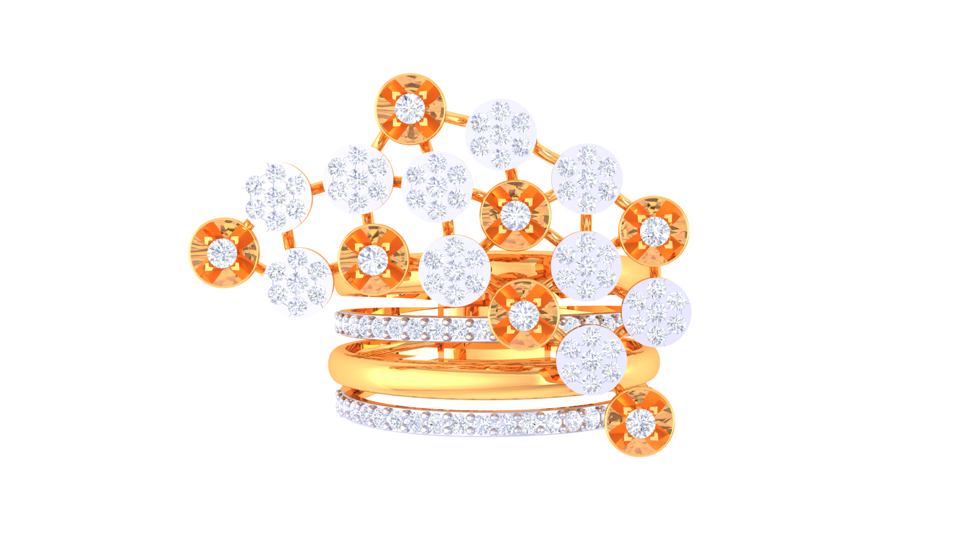 Amber Glow Harmony Cascade Ring