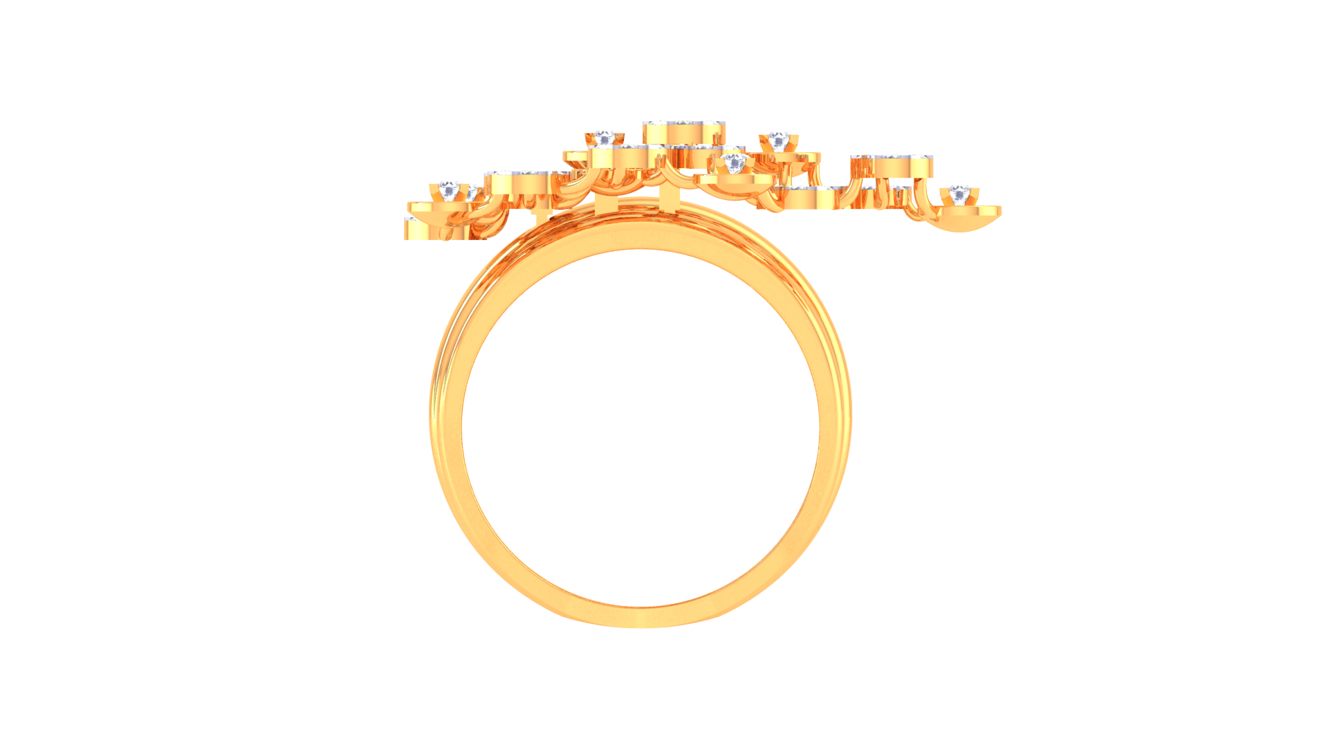 Amber Glow Harmony Cascade Ring