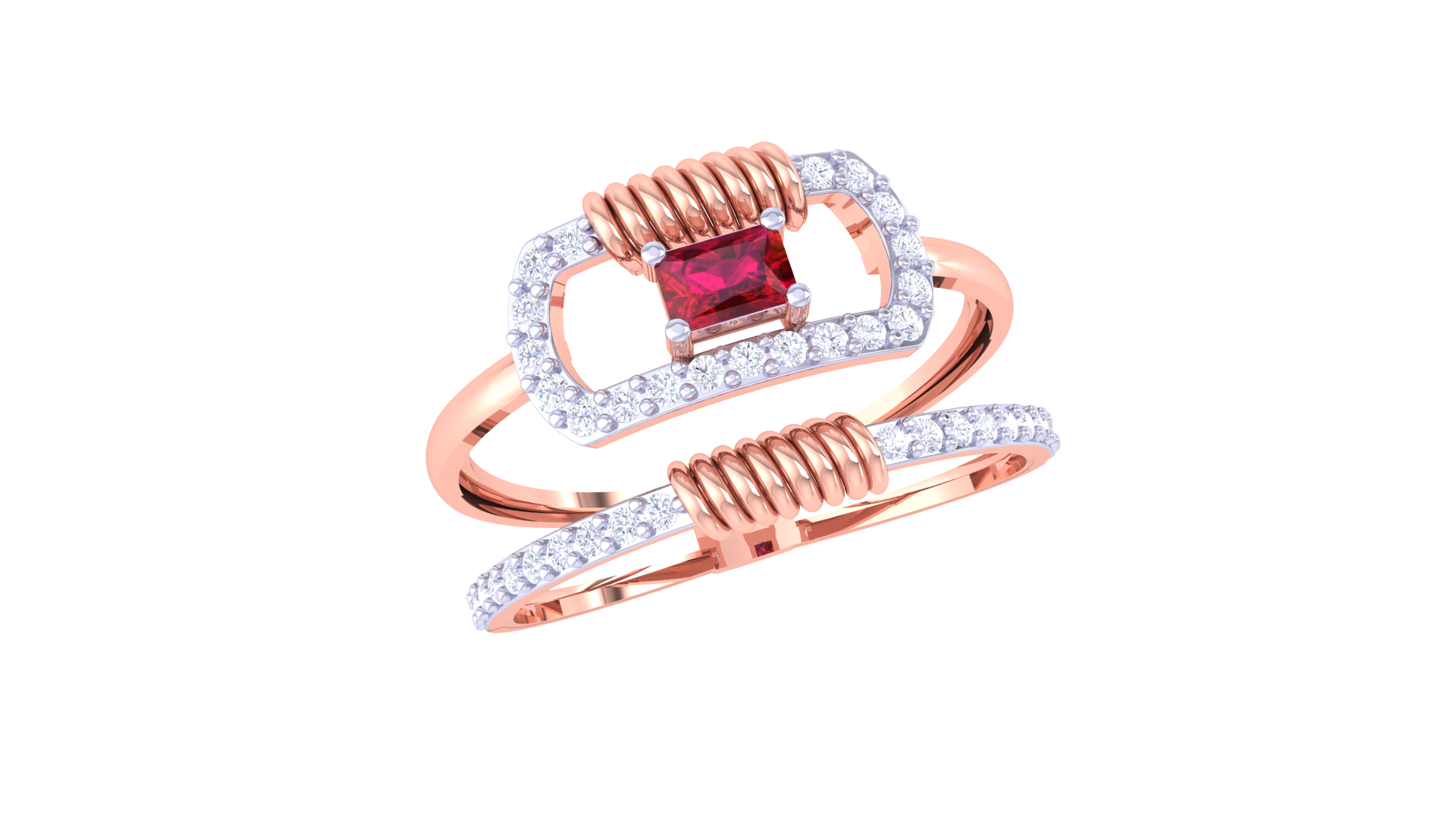 Regal Ruby Diamond Halo Ring
