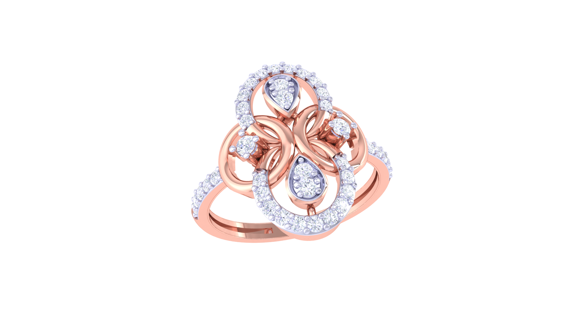 Pear and Round Harmony Statement Ring