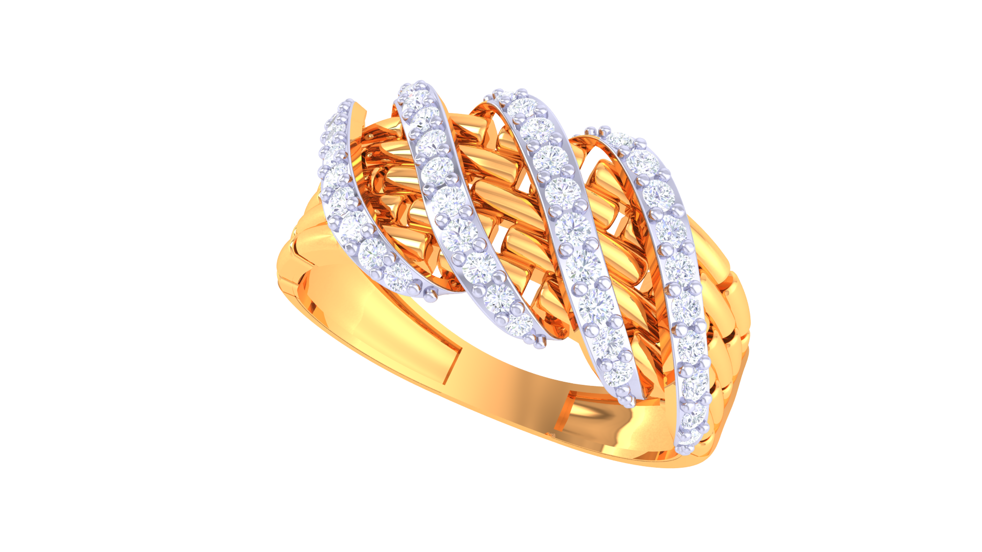 Radiant Crest Intertwined Band Ring
