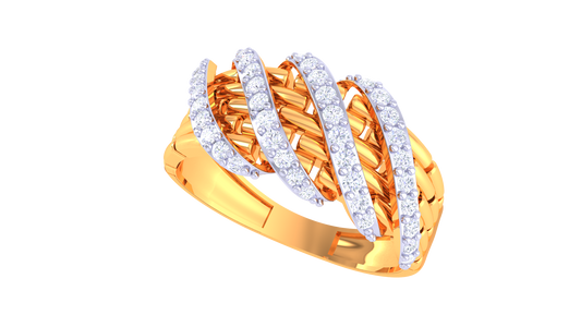 Radiant Crest Intertwined Band Ring