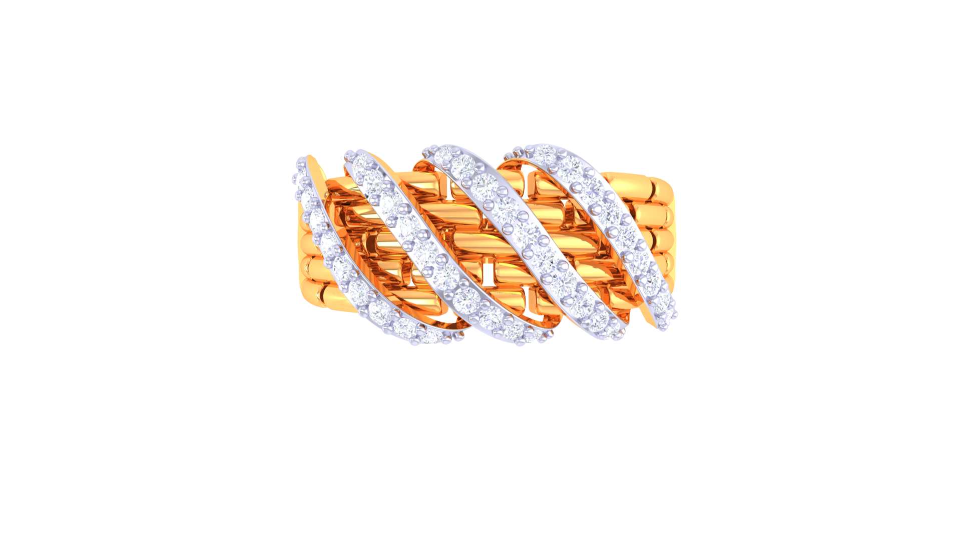 Radiant Crest Intertwined Band Ring