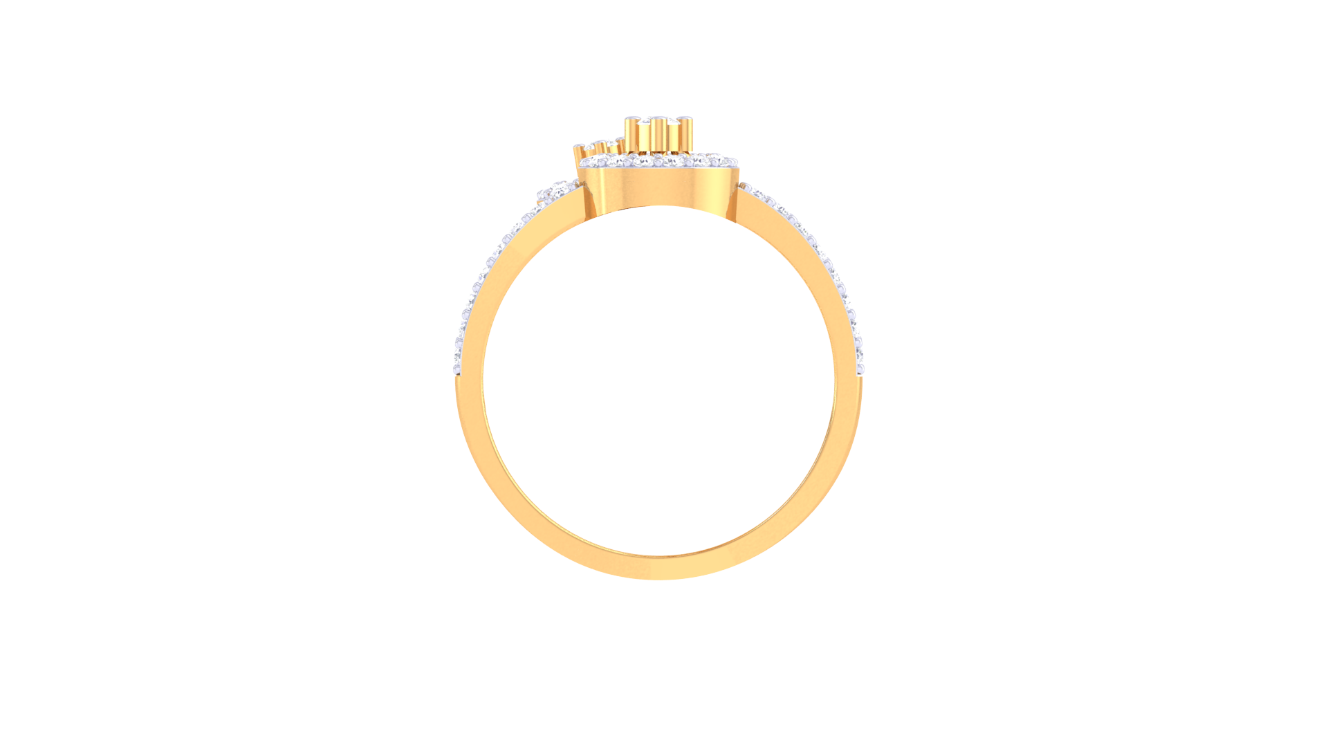 Twinned Circles Diamond Accent Ring