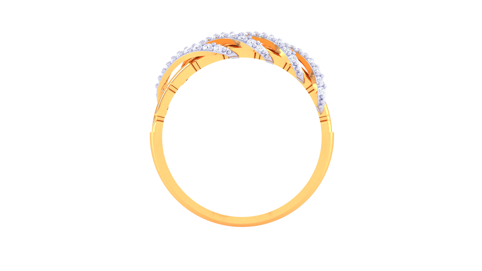 Radiant Crest Intertwined Band Ring