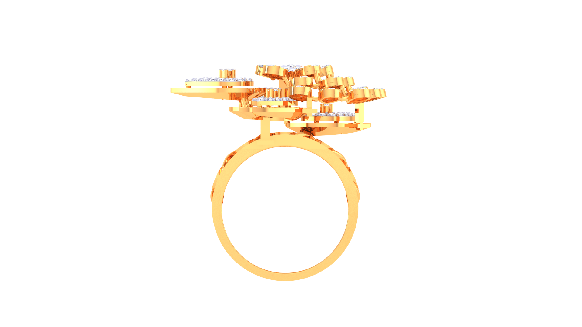 Flower And Petal DIamond Ring