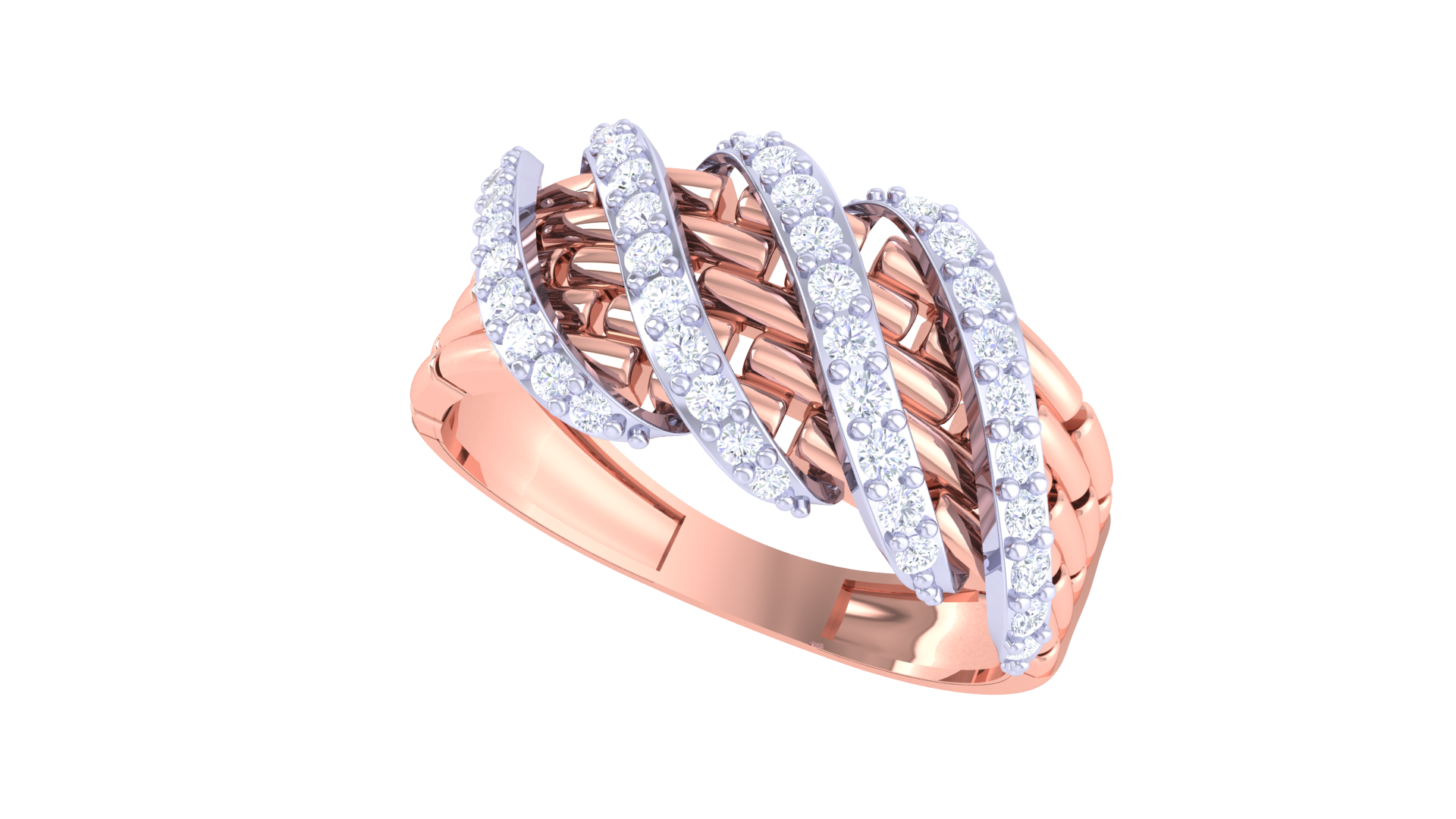 Radiant Crest Intertwined Band Ring